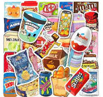 50/100pcs Cartoon Food Graffiti Stickers Snack Sticker