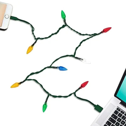 USB Charge cord With functional Christmas lights